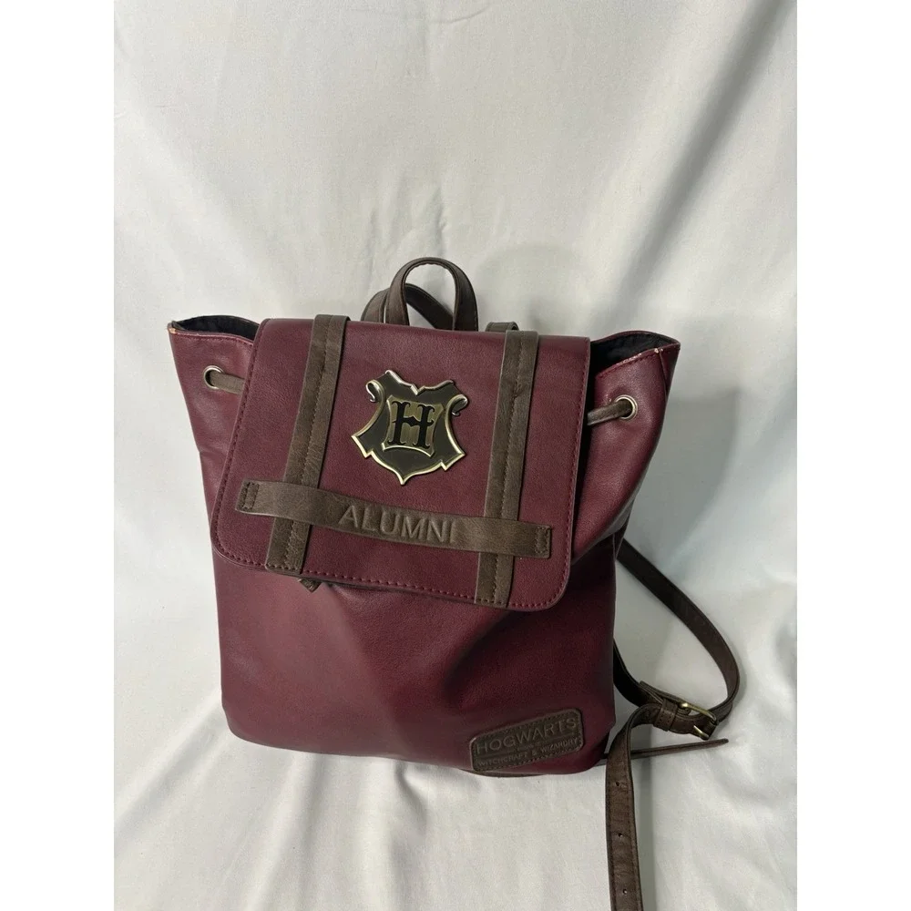 Harry Potter Hogwarts Alumni Maroon Faux Leather Backpack Handbag Purse